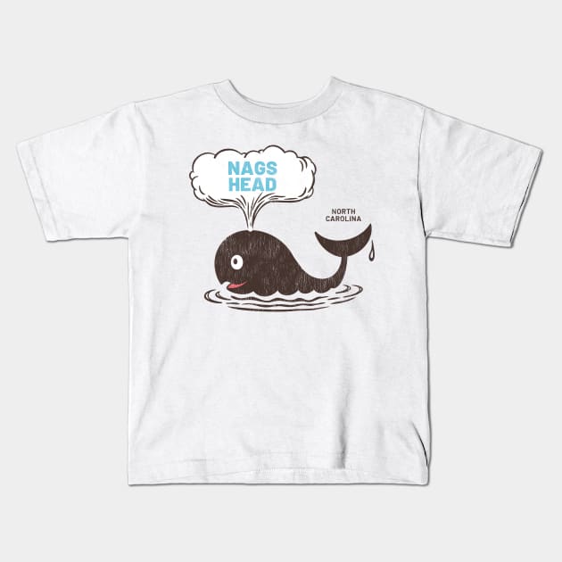 Nags Head, NC Summertime Vacationing Whale Spout Kids T-Shirt by Contentarama